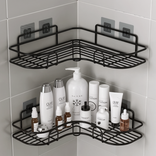 FixaPrat™ – Kit com 2 Prateleiras Autoadesivas Sem Furos